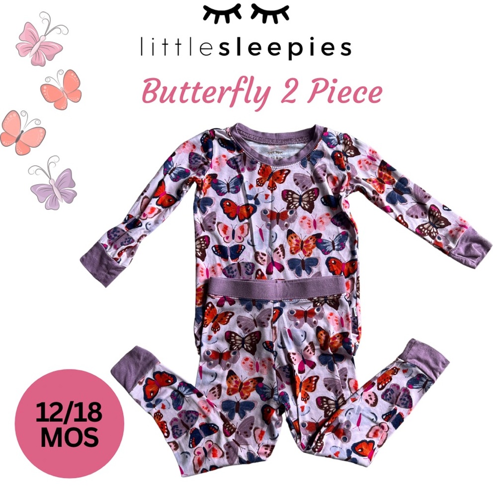Little Sleepies Butterfly Kisses 2 piece bamboo PJs